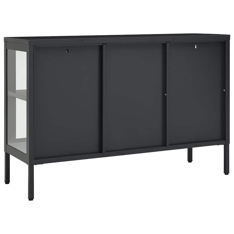 vidaXL Sideboard Anthracite 41.3"x13.8"x27.6" Steel and Glass