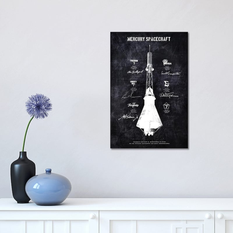 iCanvas "MERCURY SPACECRAFT" by Joseph Fernando Canvas Print - 18x12x1.5