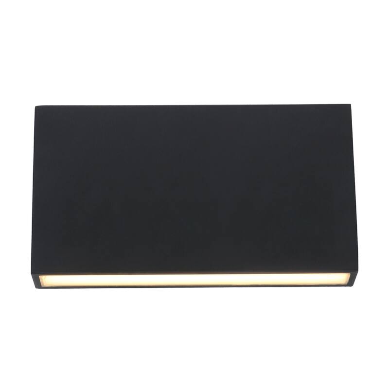 2-Light Matte Black Aluminum Integrated LED Outdoor/Indoor Wall Light