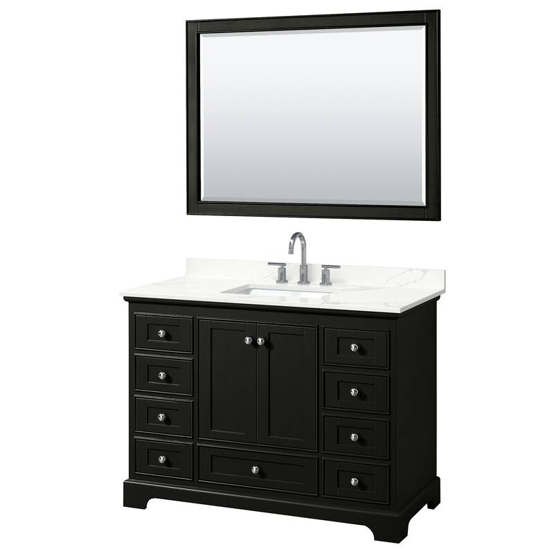 Wyndham Collection WCS202048S-QTZ-US3M46 Deborah 48" Free Standing - Dark Espresso / Giotto Quartz Top / Polished