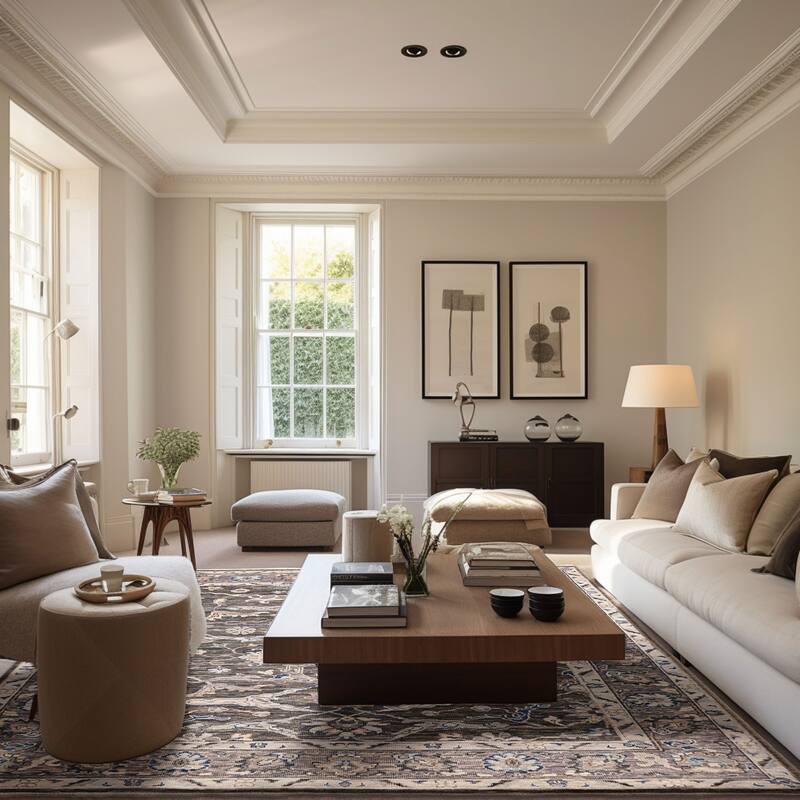 ECARPETGALLERY Hand-knotted Modern Oushak Charcoal Wool Rug - 7'10 x 10'1