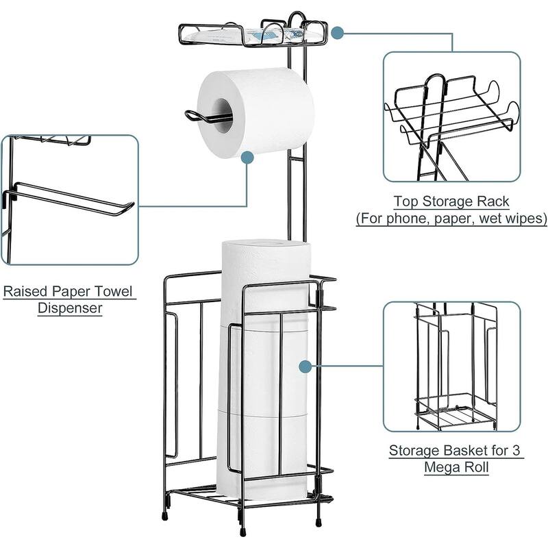 Simple Free Standing Metal Toilet Paper Holder