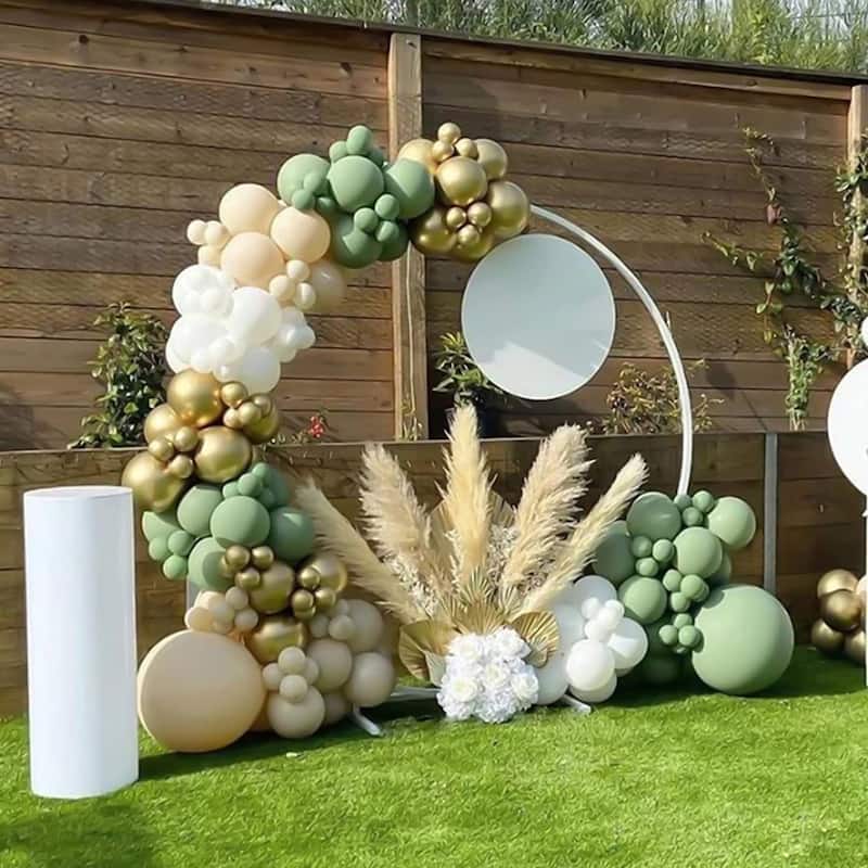 Large Circle Wedding Arch Round Garden Archway Arbors Stand 78"H