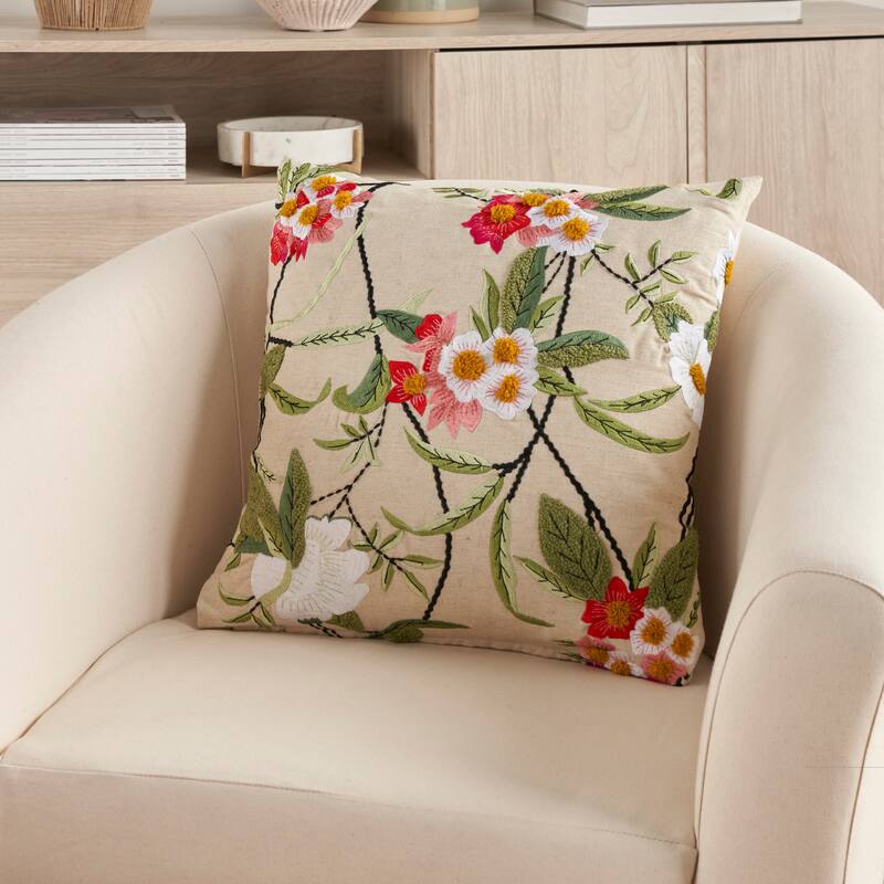 Mina Victory Cover Floral Throw Pillow