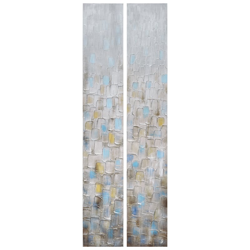 Cosmopolitan Textured Metallic Hand Painted Canvas Wall Art
