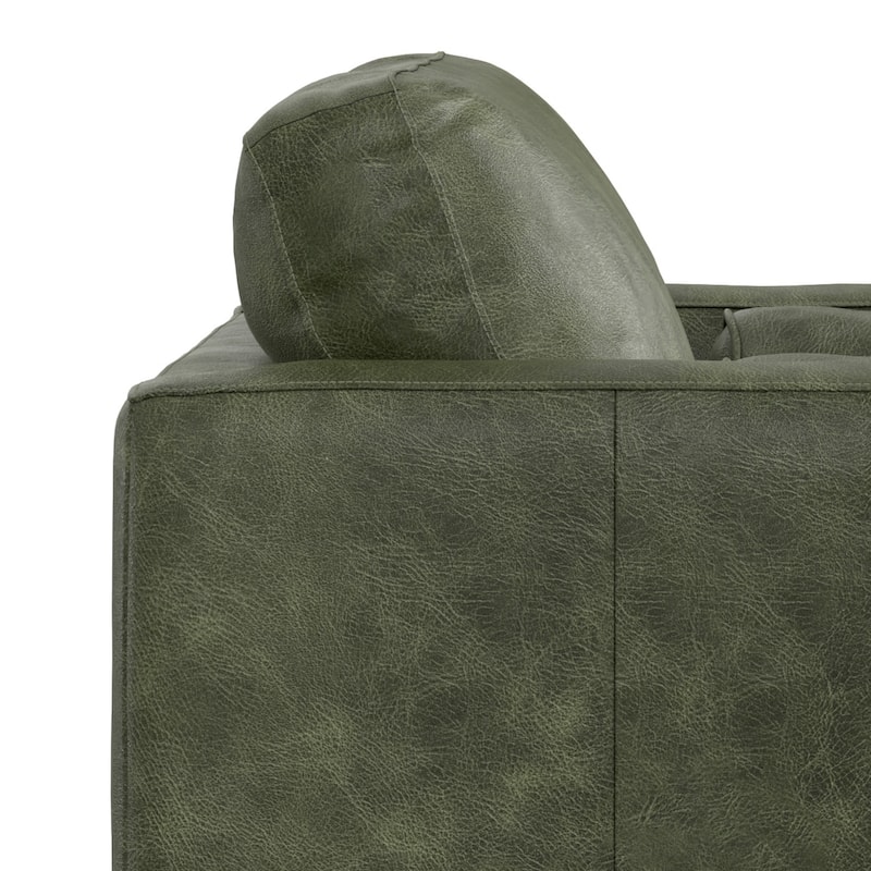 WYNDENHALL Brixley 43 inch Wide Mid-Century Modern Accent Chair in Top Grain Genuine Leather - 42.9" W x 38.25" D x 34" H