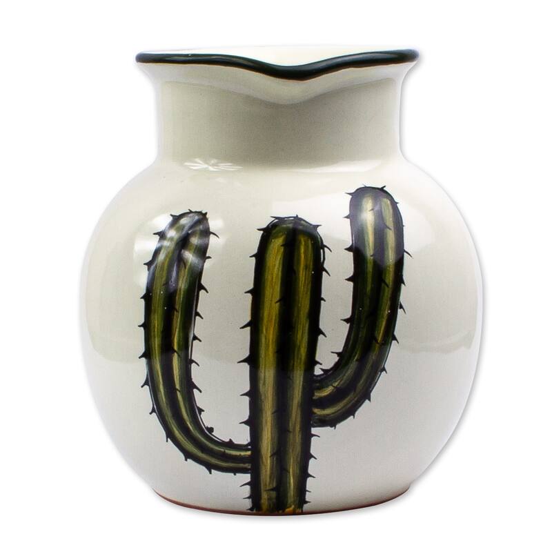 Novica Handmade Saguaro Ceramic Pitcher