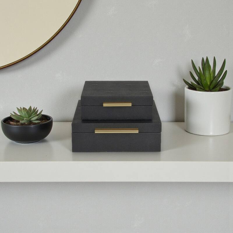 Lusan Black Vinyl Decorative Box Set
