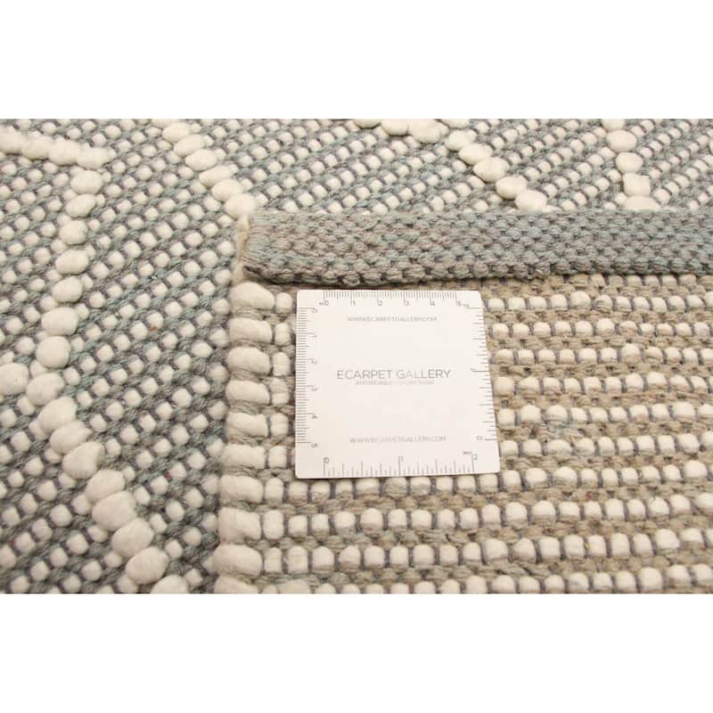 ECARPETGALLERY Braid weave Sienna Grey Wool Rug - 5'2 x 8'2