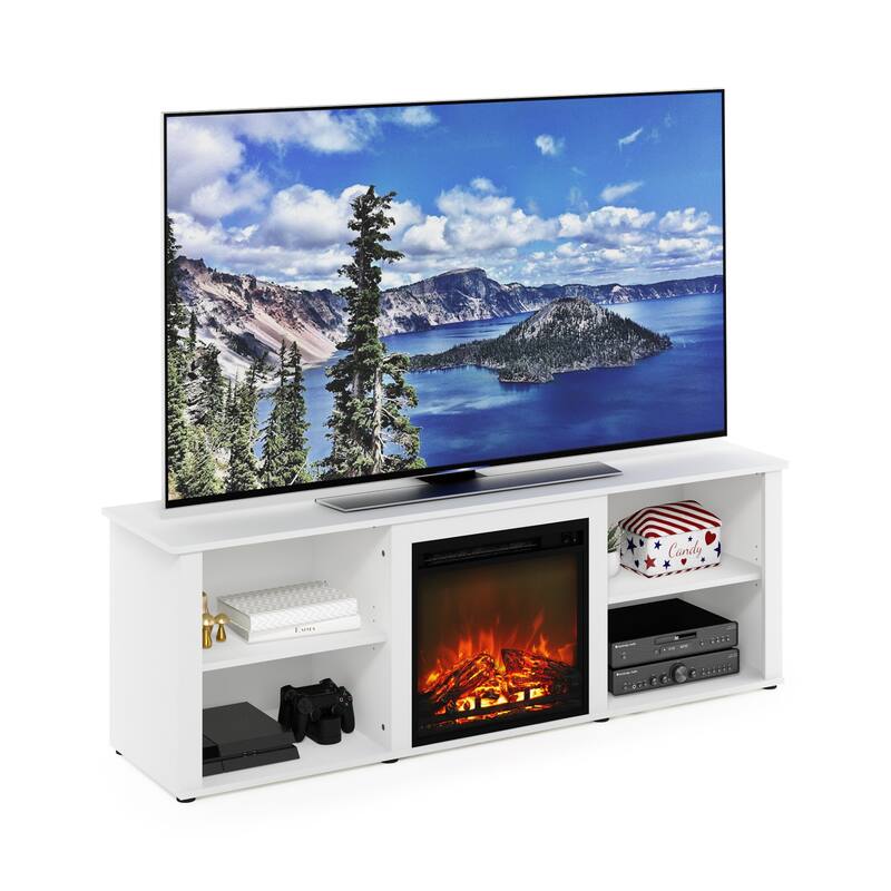Furinno Classic 70 Inch TV Stand with Fireplace