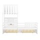 preview thumbnail 10 of 24, Twin Size Platform Bed Frame with Guardrails, Cute Kids House Bed With Drawers, Roof and Window