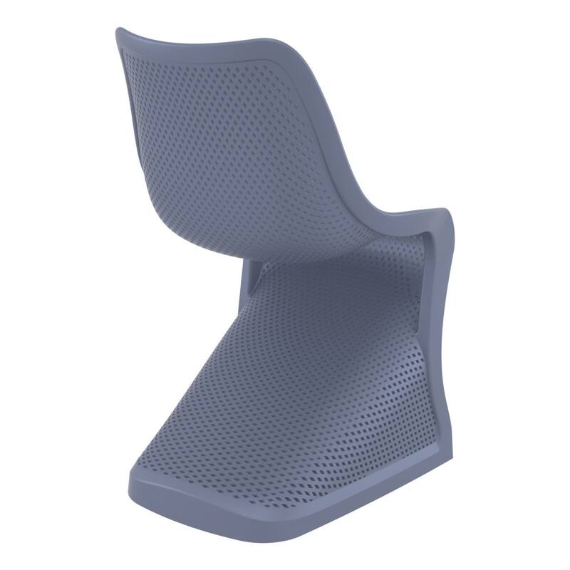 33.5" Charcoal Gray Outdoor Patio Dining Chair