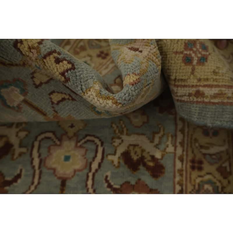 Hand Knotted Oriental 100% Wool Carpet Traditional All-Over Navy Blue & Blues Ziegler Area Rug - 3' 10'' X 2' 0''