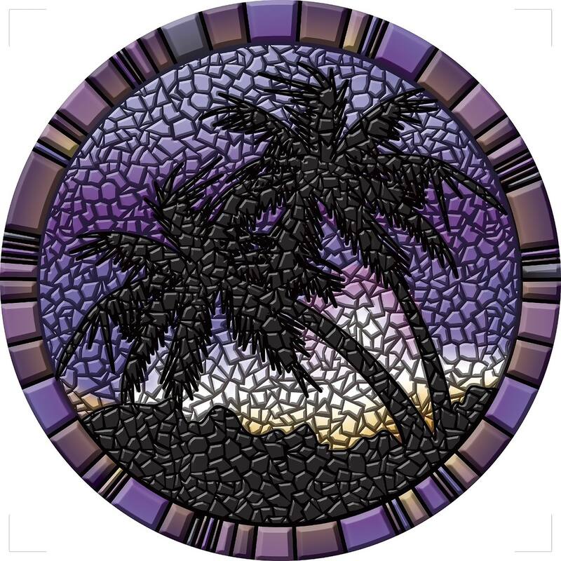 Purple Palm Trees Decorative Pool Mat - Pool Art