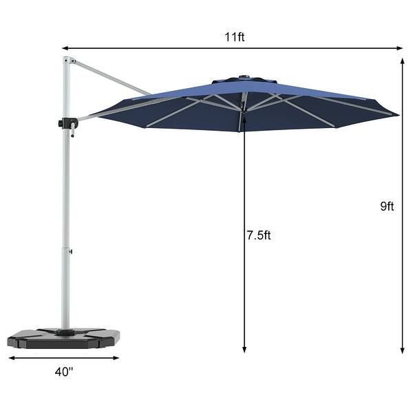 Costway 11' Patio Cantilever Offset Umbrella 360 degrees Rotation - On ...