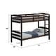 preview thumbnail 19 of 24, White/Espresso Wood Twin Over Twin Bunk Bed with Staircase