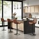 preview thumbnail 8 of 13, Art Leon Faux Leather Adjustable Swivel Barstool (Set of 4) Set of 4 - Brown PU & Black Finish