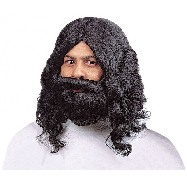 black wig and beard