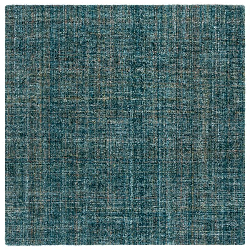 SAFAVIEH Handmade Abstract Cliff Rug - 6' Square - Aqua/Green