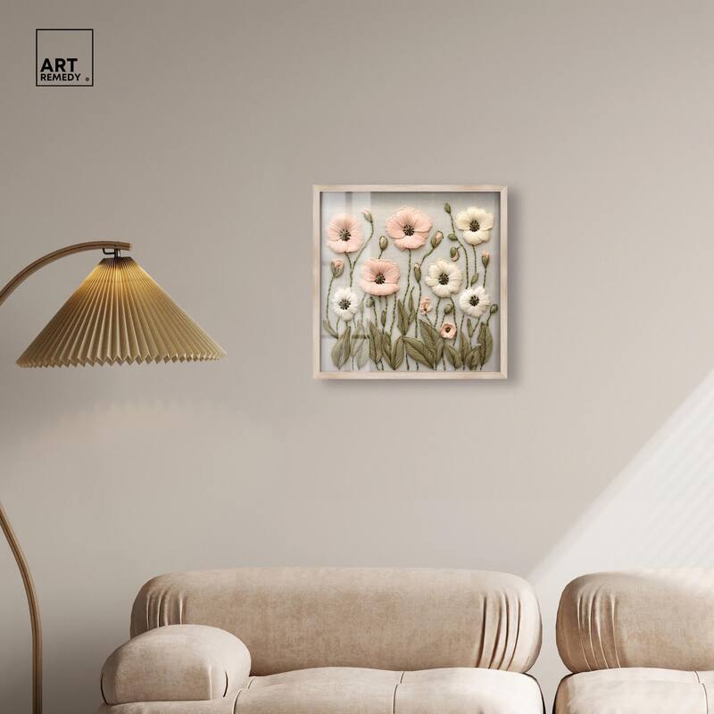Stitched Serenity I Shadowbox by Art Remedy