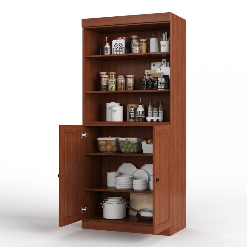 Palace Imports 100% Solid Wood 32" Pantry Cabinet with Shaker Doors and Adjustable Shelves