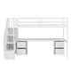 preview thumbnail 8 of 10, Twin Size Loft Bed with Stairs & Built-in Desk, Space Saving Wood Loft Bed w/Double Storage Drawers for Kids Girls Boys