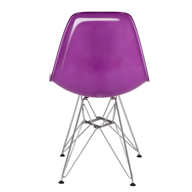 LeisureMod Cresco Molded 2-Tone Eiffel Side Chair - White Blue - 17"L x 18.4"W x 32"H