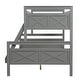 preview thumbnail 9 of 8, Gray Twin over Full Bunk Bed with X-Shaped Pattern Headboard Footboard&Ladder&Guardrail, 78.7''L*55.9''W*62.3''H, 134LBS