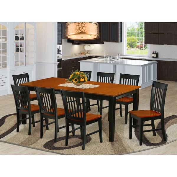 Black And Cherry Rectangular Wood Dining Table Set Overstock 28986450