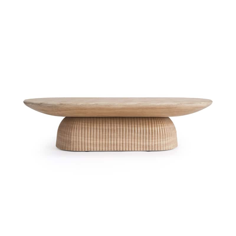 Studio London Maddox Pill Shaped Coffee Table with Roman Fluted Design