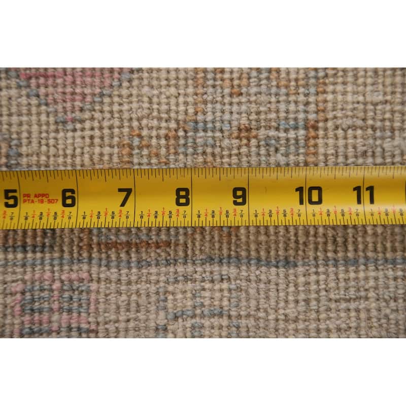 Vegetable Dye Oushak Oriental Runner Rug Handmade Wool Carpet - 3'0"x 9'7"