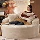 preview thumbnail 34 of 43, XIZZI Modern Round Plush Lounge Sofa with Cushions