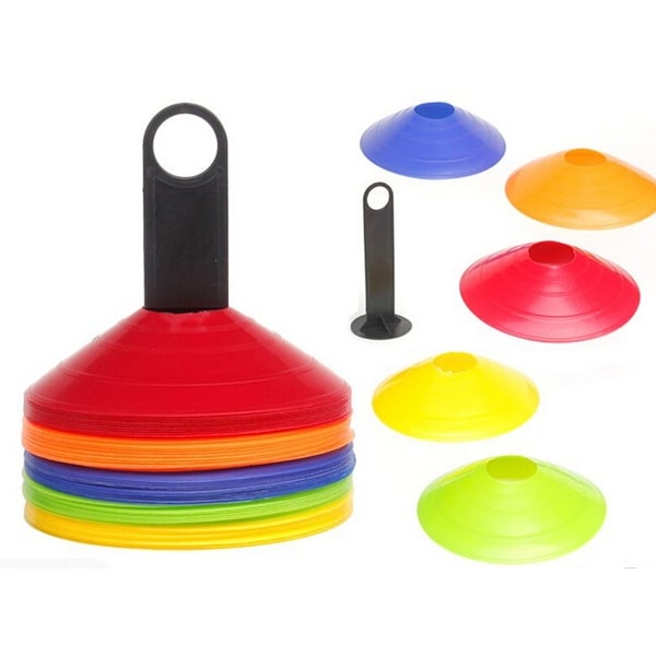 50 Field Marking / Marker Disc Cones Soccer Football Training Sports Free Holder - Yellow