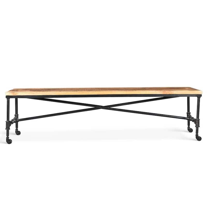 Industrial Reclaimed Wood Entryway Bench - 71"