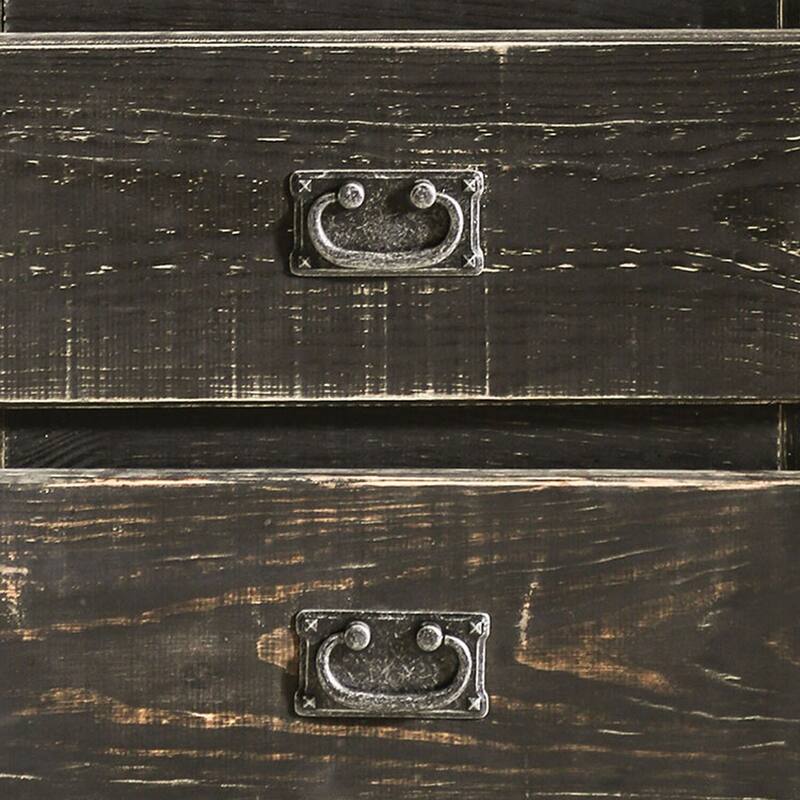 Black 2 Drawer 16 in. W Nightstand with Sturdy Drawer Pulls