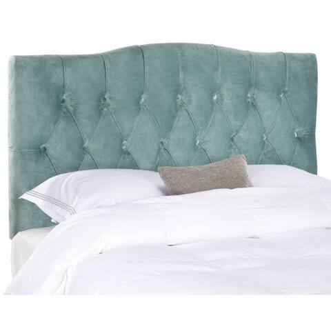 Safavieh Axel Wedgwood Blue Cotton Upholstered Tufted Headboard (King)