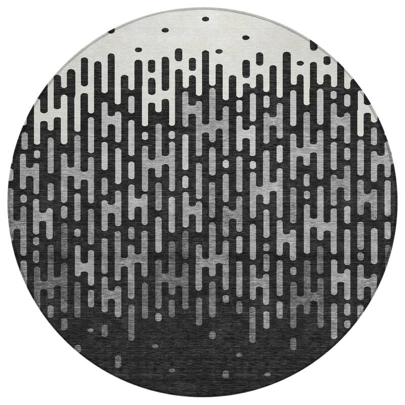 Machine Washable Indoor/ Outdoor Modern Kingman Chantille Rug