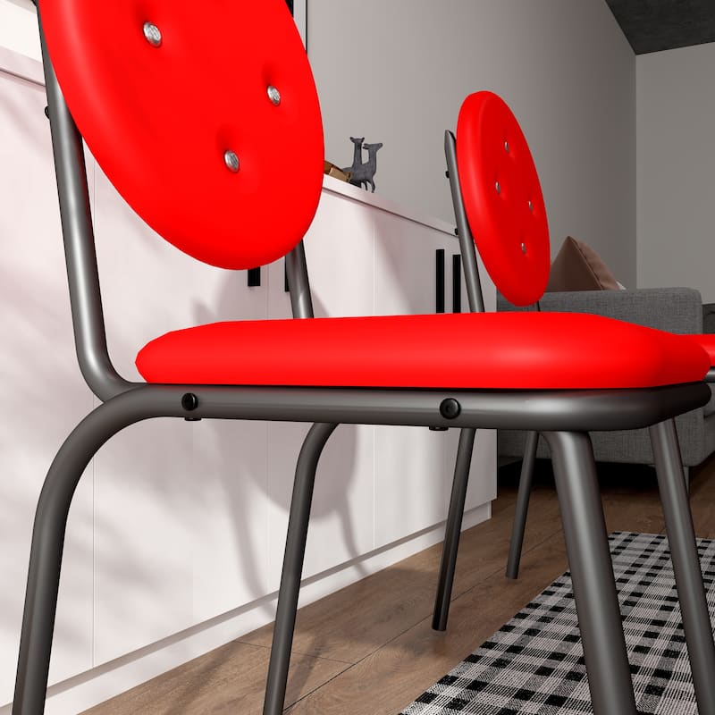 Modern 4 Piece Bar Dining Chairs with Cushions, Waterproof, Metal Legs for Dining Room Kitchen Living Room Bedroom