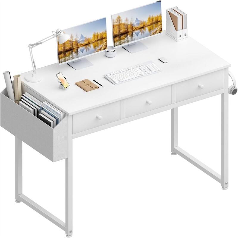 55 inch Computer Desk with 3 Drawers - Grey