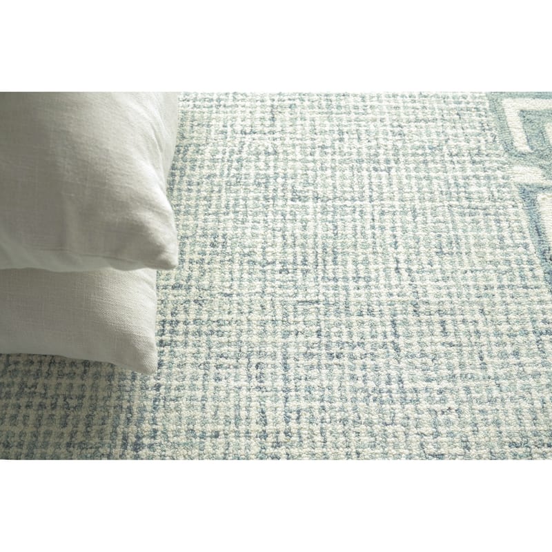 EXQUISITE RUGS Caprice Hand-tufted New Zealand Wool Aqua Area Rug.