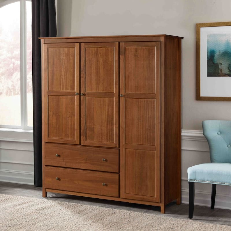 Grain Wood Furniture Shaker Wood 3-door Armoire - 60x72x22