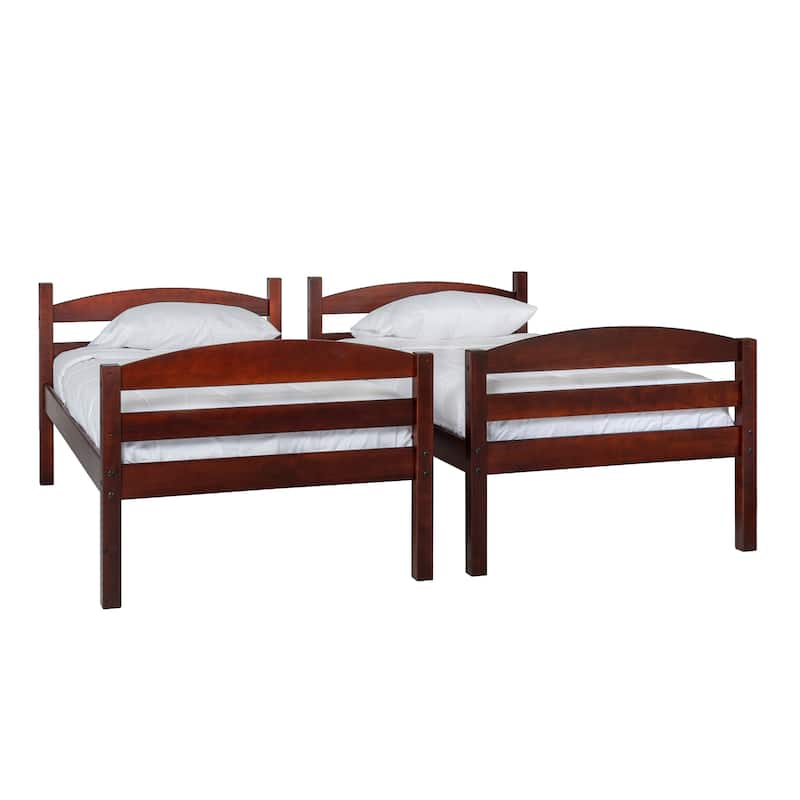 Walker Edison Solid Wood Convertible Twin-over-Twin Bunk Bed