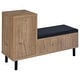 preview thumbnail 6 of 7, Teller 1-Door Entryway Shoe Storage Bench Natural Oak