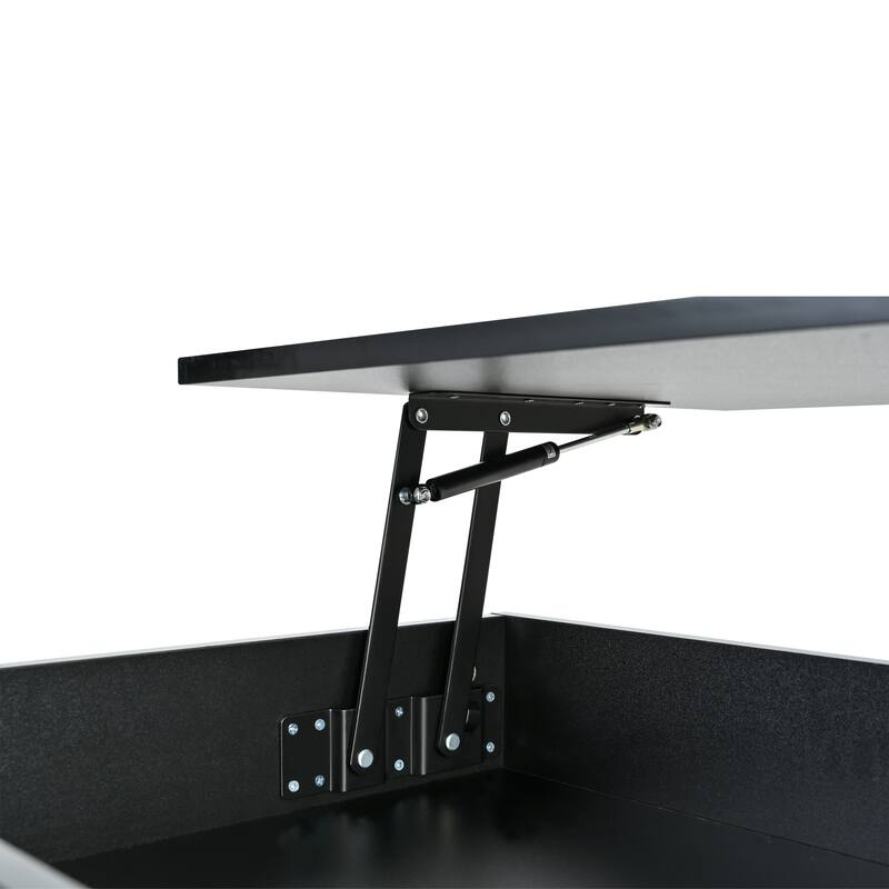Lift Top Coffee Table with LED Lights, Drawers and Hidden Compartment