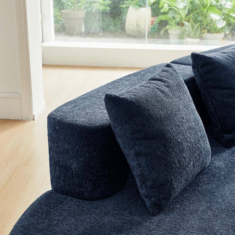 Modern Curved 5-Seater Sectional Sofa, Easy Assembly, Compact Living