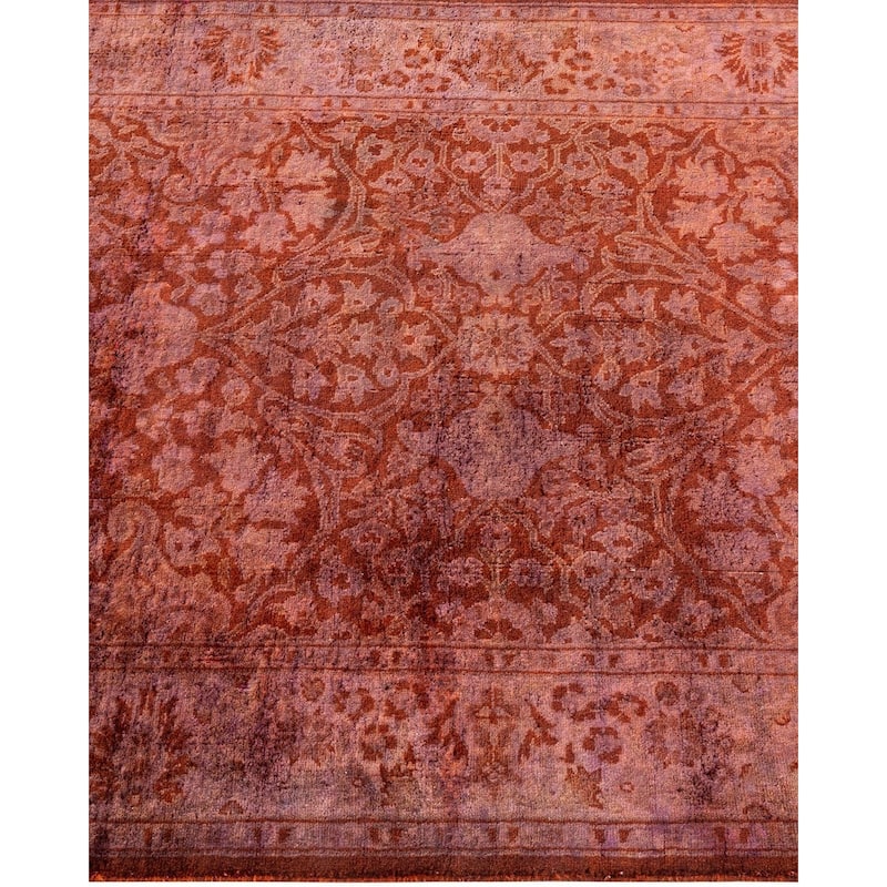 Overton Hand Knotted Wool Vintage Inspired Modern Contemporary Overdyed Red Area Rug - 2' 6" x 8' 6"