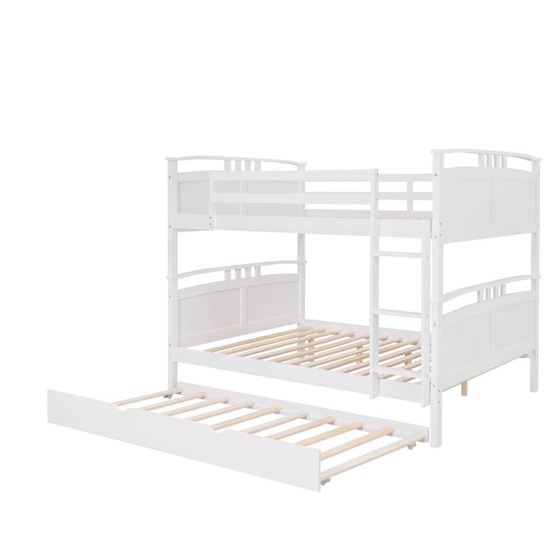 Full-Over-Full Bunk Bed with Twin size Trundle , Separable Bunk Bed for Bedroom