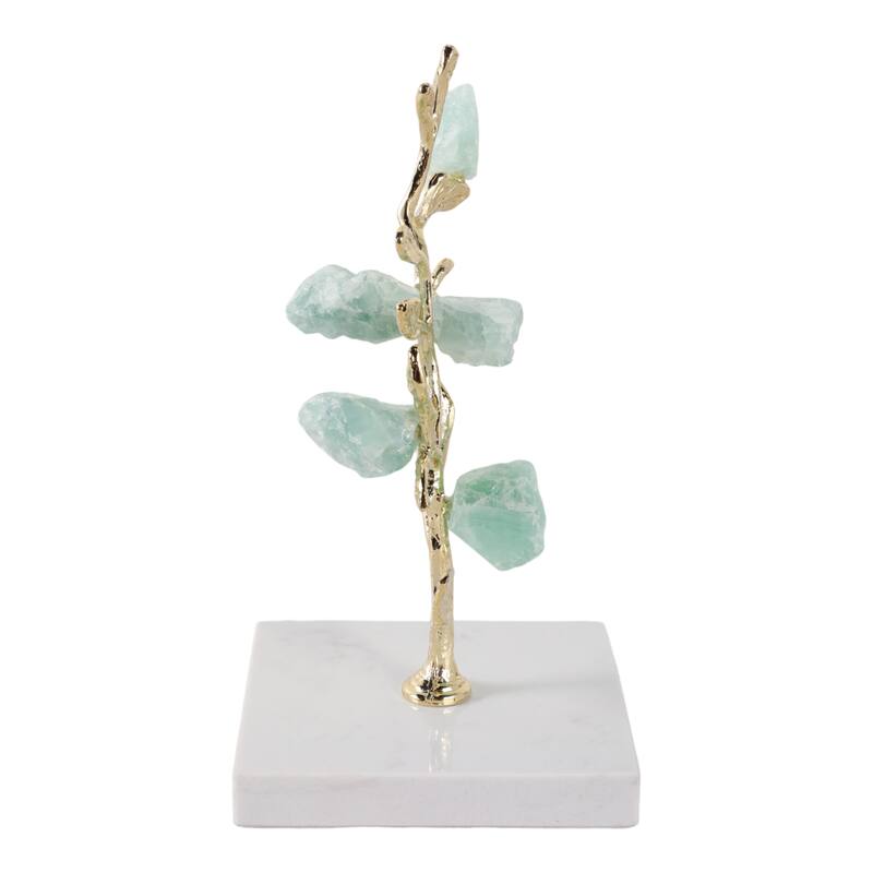 Metal Tree Sculpture on Marble Base Charming Living Room, Office, Home Decor