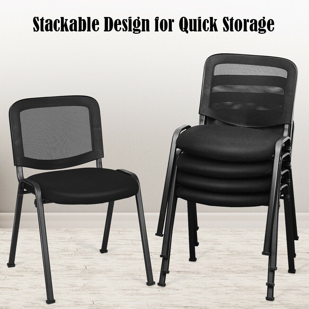 Shop Gymax Set Of 5 Conference Chair Mesh Back Office Waiting Room Guest Overstock 29056921