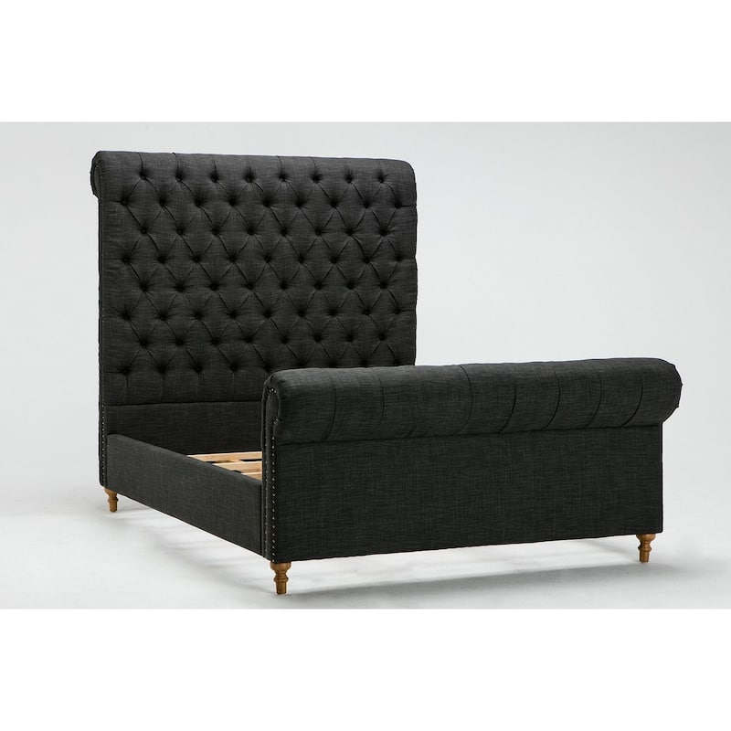 Manhattan Comfort Upholstered Mid Century Empire Bed